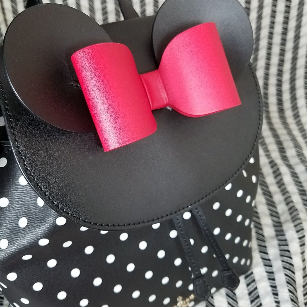 MAKE A REASONABLE OFFER Kate Spade Dot Minnie Mouse Black backpack New With Tag - Picture 4 of 7